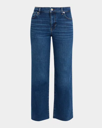 Frame The Mellow Wide Ankle Jeans In Blue