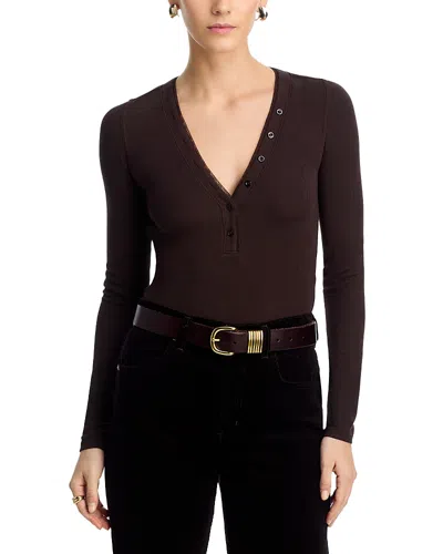 FRAME THE MESH TRIM RIB HENLEY