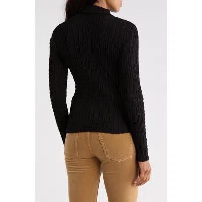 Frame The Mesh Turtleneck Sweater In Black