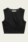 Frame The Mesh Twist Tank In Black In Black
