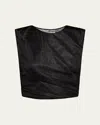 Frame The Mesh Twist Tank Top In Black