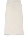Frame Midaxi Angled Seam Midi Jean Skirt In Ecru In 中性色