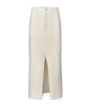 Frame The Midaxi Skirt Angled Seam Raw After Ecru Denim In White