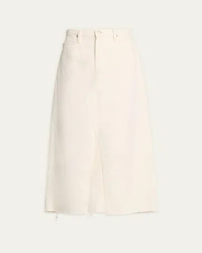 Frame The Midaxi Denim Skirt In White