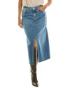 Frame The Midaxi Split-hem Denim Midi Skirt In Blue