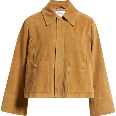 Frame The Mini Suede Swing Jacket In Brown