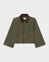 Frame The Mini Swing Jacket In Brown