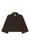 Frame Pointed-collar Swing Jacket In Brown