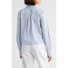 Frame The Modern Collar Stripe Crop Button-up Shirt