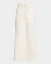 Frame Triple Binding Blanc Wide Leg Jean In Au Natural Clean