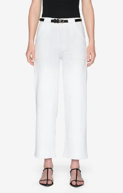 Frame The Modern Pocket Wide Leg Jean In Soft White Denim In Multi