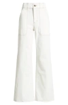 Frame Triple Binding Blanc Wide Leg Jean In Au Natural Clean