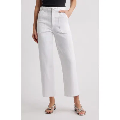 Frame The Modern Pocket Wide Leg Jeans In White
