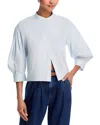 Frame The Modern Puff Sleeve Cotton Button-up Shirt In Light Chambray Multi