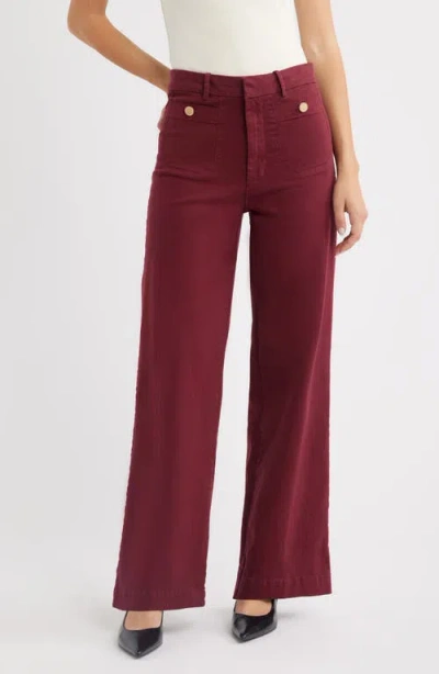 Frame The Modernist High Waist Straight Leg Pants In Red