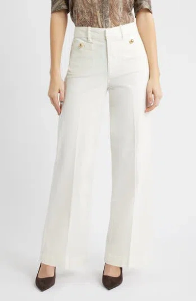 Frame The Modernist High Waist Straight Leg Pants In Cream