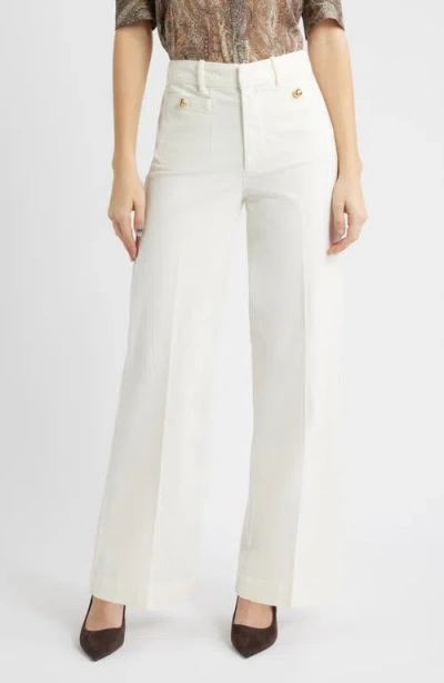 Frame The Modernist High Waist Straight Leg Pants In White