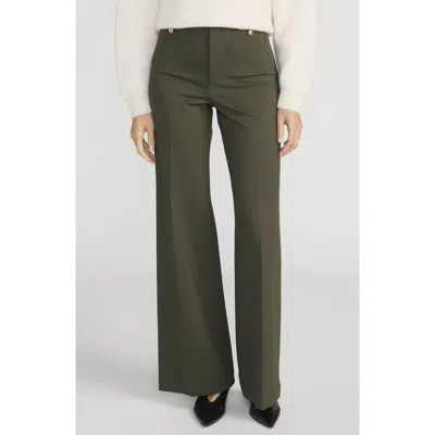 Frame The Modernist High Waist Wide Leg Pants In Green