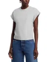 Frame Le Mid Rise Muscle Tee Cotton-jersey T-shirt In Heather Gray