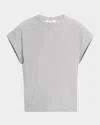 Frame Le Mid Rise Muscle Tee Cotton-jersey T-shirt In Heather Grey