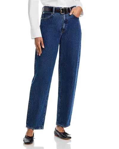 Frame The Neat High Rise Barrel Jeans In Lavish In Blue