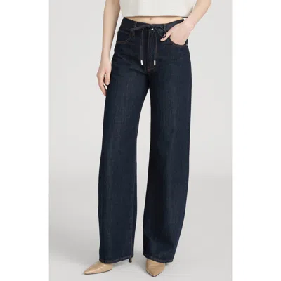 Frame The Off Duty Drawstring Bow Jeans In Blue