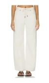 Frame The Off Duty Drawstring Bow Jeans In White