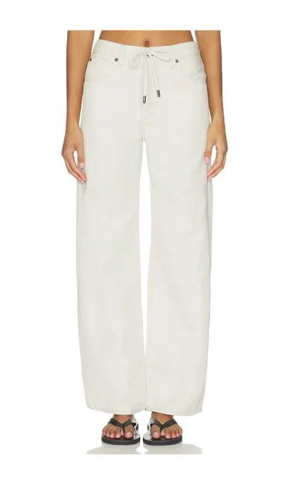 Frame The Off Duty Drawstring Bow Jeans In White