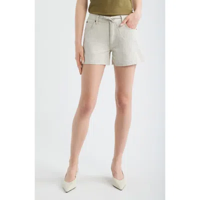 Frame The Off Duty Drawstring Cotton & Linen Shorts In Neutral