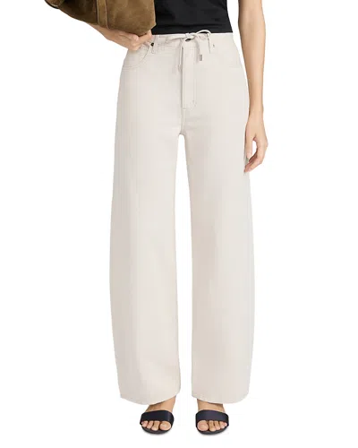 Frame The Off Duty Drawstring Jeans In Natural Ecru In White