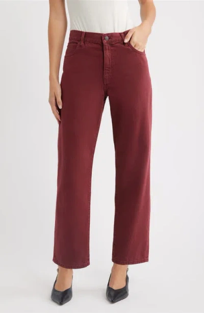 Frame The Off Duty Hang Ankle Straight Leg Jeans In Brown