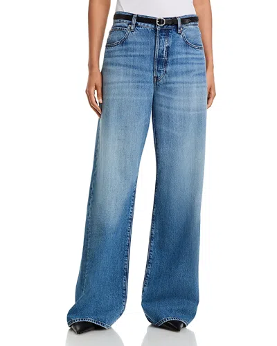 Frame The Off Duty High Rise Loose Jeans In Flutter In Blue