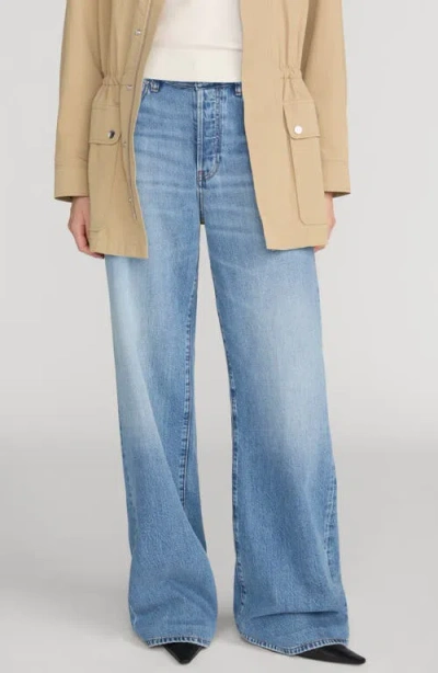 Frame The Off Duty Loose Wide Leg Jeans In Black