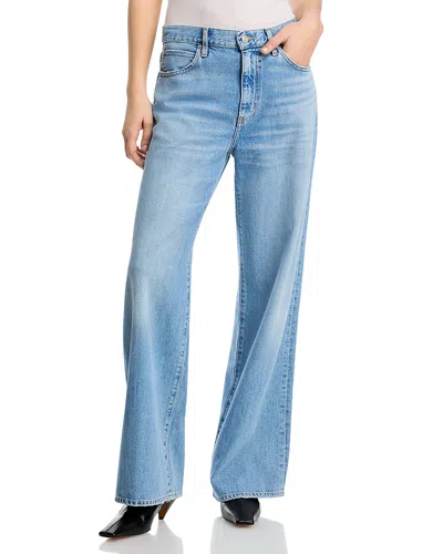 Frame The Off Duty Stroll High Rise Jeans In Frey In Blue