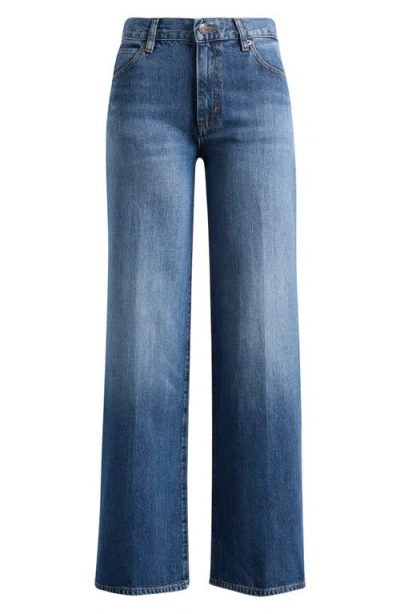 Frame The Off Duty Stroll Wide Leg Jeans In Blue