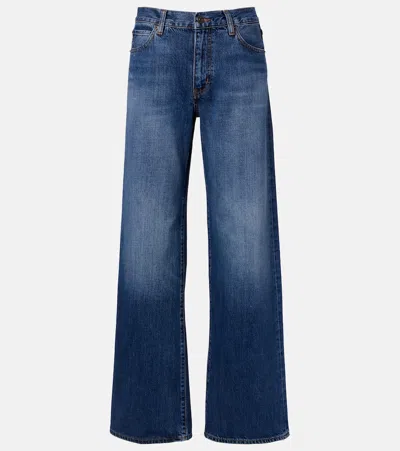 Frame The Off Duty Stroll Wide-leg Jeans In Blue