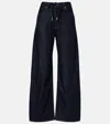 Frame The Off Duty Drawstring Bow Jeans In Blue