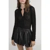 Frame The Open Stitch Wool & Cashmere Cardigan In Black