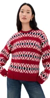 Frame The Oversized Alpaca Sweater Currant Fairisle In Multi