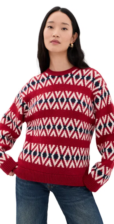FRAME THE OVERSIZED ALPACA SWEATER CURRANT FAIRISLE