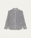 Frame The Oversized Pocket Shirt In Navy Multi