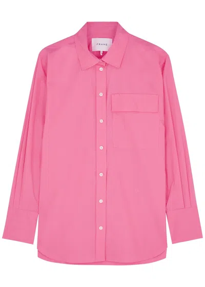 Frame The Oversized Vacation Pink Cotton Shirt