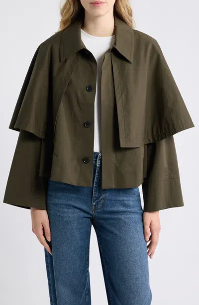 Frame The Paddock Cape Jacket In Green