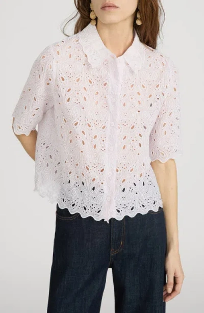 Frame The Paisley Eyelet Shirt In Blue