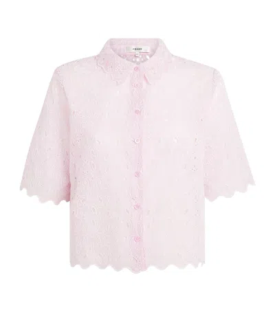 Frame The Paisley Eyelet Shirt In Pink