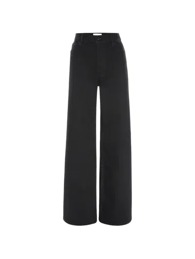 Frame The Palace High-waisted Wide-leg Jeans In Black