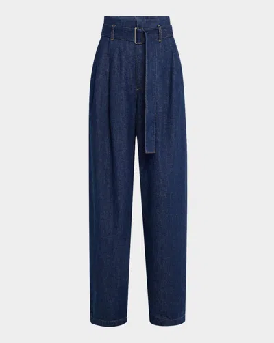 Frame The Paper Bag Belted Trousers In Rinse