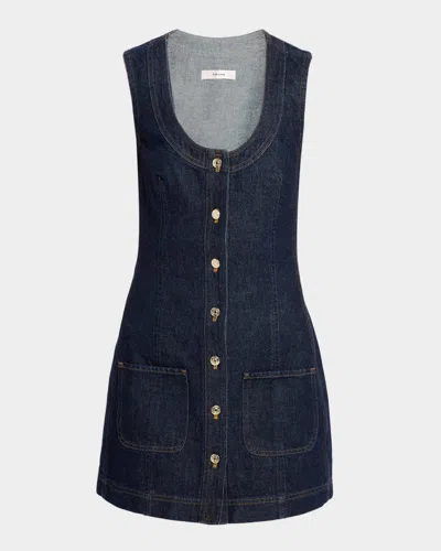 Frame The Patch Pocket Mini Dress In Blue