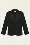 Frame The Peak Lapel Blazer In Black