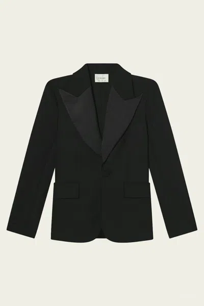 FRAME THE PEAK LAPEL BLAZER IN BLACK
